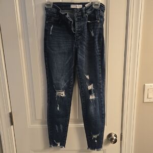KanCan Dark Blue Distressed Skinny Jeans